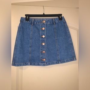 Forever 21 Button-Front Denim Skirt, size small